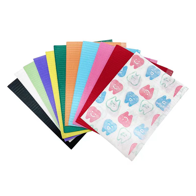 wholesale custom printed patient tattoo waterproof 3 ply 2py oink black disposable dental bib